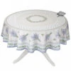 70" Round Lauris Acrylic-Coated Cotton Tablecloth By Tissus Toselli -Kitchen Textiles tissus toselli lauris ecru round french coated tablecloth placee sqw
