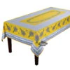 60x96" Rectangular Lauris Yellow Coated Cotton Tablecloth By Tissus Toselli -Kitchen Textiles tissus toselli lauris yellow rectangular french coated tablecloth sqw
