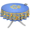 90" Round Lemons Blue Acrylic-Coated Cotton Tablecloth By Tissus Toselli -Kitchen Textiles tissus toselli lemons blue round cotton napkin sqw 3dea7776 5470 46f8 8858 63b3c6c1fb20
