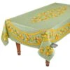 60x 96" Rectangular Lemons Green Acrylic-Coated Cotton Tablecloth By Tissus Toselli 1 60x 96" Rectangular Lemons Green Acrylic-Coated Cotton Tablecloth By Tissus Toselli -Kitchen Textiles tissus toselli lemons green rectangular cotton coated tablecloth bsqw