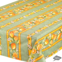 Kitchen Textiles -Kitchen Textiles tissus toselli lemons green rectangular cotton coated tablecloth striped asqw 51d9da58 3262 4fb3 b64c 706e88b28752