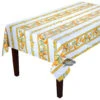 60x96" Striped Rectangular Lemons White Acrylic-Coated Cotton Tablecloth By Tissus Toselli -Kitchen Textiles tissus toselli lemons white rectangular french cotton coated tablecloth striped sqw 1247b013 d654 44b4 956f 1a2ef1117f9f