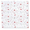 Mistletoe White French Cotton Napkin By Tissus Toselli -Kitchen Textiles tissus toselli mistletoe french christmas holiday cotton napkin white