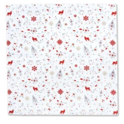 Mistletoe White French Cotton Napkin By Tissus Toselli