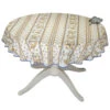 58" Round Moustiers Blue & Cream Acrylic-Coated Cotton Tablecloth By Tissus Toselli 2 58" Round Moustiers Blue & Cream Acrylic-Coated Cotton Tablecloth By Tissus Toselli -Kitchen Textiles tissus toselli moustiers blue cotton small round tablecloth sqw