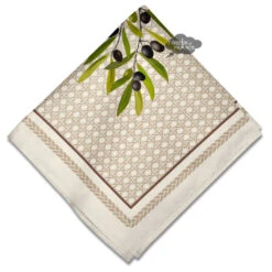 Nyons Cream Provence Cotton Napkin By Tissus Toselli