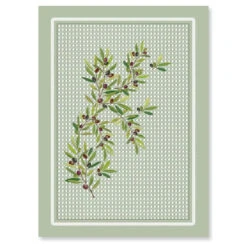 Nyons Green French Cotton Kitchen Towel By Tissus Toselli