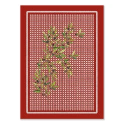Nyons Red French Cotton Kitchen Towel By Tissus Toselli