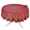70" Round Nyons Red Tablecloth By Tissus Toselli -Kitchen Textiles tissus toselli nyons red round coated cotton tablecoth sqw