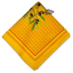 Nyons Yellow & Red Provence Cotton Napkin By Tissus Toselli