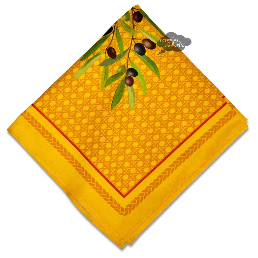 Nyons Yellow & Red Provence Cotton Napkin By Tissus Toselli 3 Nyons Yellow & Red Provence Cotton Napkin By Tissus Toselli