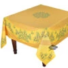 70" Square Nyons Yellow & Red Acrylic-Coated Cotton Tablecloth By Tissus Toselli -Kitchen Textiles tissus toselli nyons yellow square coated cotton tablecoth sqw