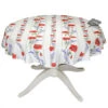 58" Round Poppies Cream Acrylic-Coated Cotton Tablecloth By Tissus Toselli -Kitchen Textiles tissus toselli poppies cream small round cotton coated tablecloth sqw