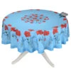 90" Round Poppies Sky Blue Acrylic-Coated Cotton Tablecloth By Tissus Toselli -Kitchen Textiles tissus toselli poppies sky blue round cotton coated tablecloth sqw 1ec1dacc 828b 46fb ae0c 4221fbb51284