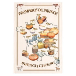 French Cheese Map Tea Towel By Torchons Et Bouchons