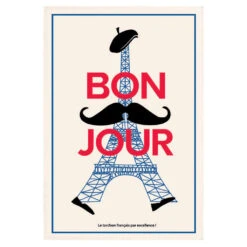 Bonjour French Cotton Tea Towel By Winkler Torchons Et Bouchons
