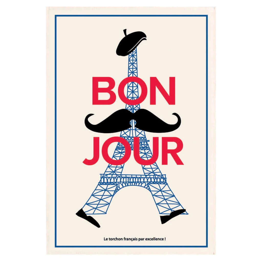 Bonjour French Cotton Tea Towel By Winkler Torchons Et Bouchons 3 Bonjour French Cotton Tea Towel By Winkler Torchons Et Bouchons
