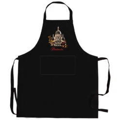 Montmartre French Cotton Blend Eco-Friendly Kitchen Apron By Winkler -Kitchen Textiles winkler kitchen apron french cotton black recycled montmartre sacre coeur a